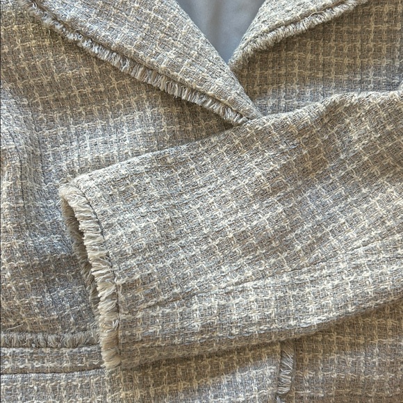 Ann Taylor – Tweed gray/white drape collar blazer - Picture 8 of 9